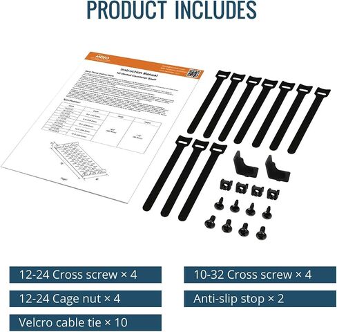 1U Rack Shelf,19 inch Rack Shelf 14 inch Depth,Rack Mount Shelf with Anti-Slip Stops,Server Rack Shelf and Network Shelf for 19 in Equipments, 110lbs Capacity of Vented 1U Shelf,Black,No Lip in Saudi Arabia