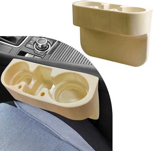 Augeny Car Cup Holder, Multifunctional Portable Center Console Armrest Storage Box Cup Holders, Vehicle Seat Gap Organizer for Mug Bottle Cell Phones Keys Coffee Coasters Cards (Black) in Saudi Arabia