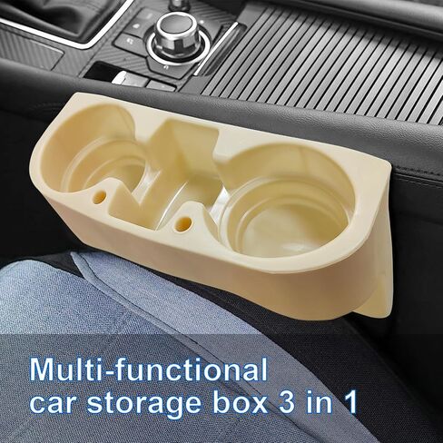 Augeny Car Cup Holder, Multifunctional Portable Center Console Armrest Storage Box Cup Holders, Vehicle Seat Gap Organizer for Mug Bottle Cell Phones Keys Coffee Coasters Cards (Black) in Saudi Arabia