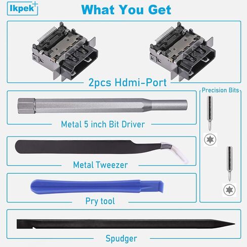 2 حزمة استبدال منفذ HDMI لسلسلة Xbox S عرض مقبس جاك موصل استبدال لوحدة التحكم XSS، جودة OEM الأصلية مع أدوات M1097399 in Kuwait