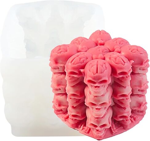 Skull Candle Mold Skull Silicone Molds Halloween Skull Candle Molds for Candle Making Mold Candle Home Decorate Mold Resin Aromatherapy Gypsum Candles Clay Craft in Kuwait