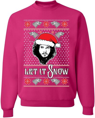 الملابس البرية المخصصة Let It Snow Ugly Christmas Sweater Crewneck Sweatshirt in Kuwait