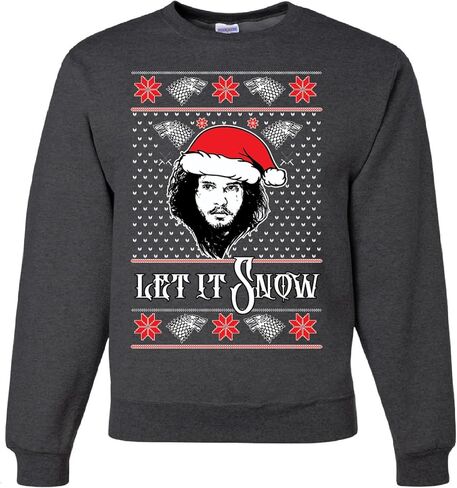 الملابس البرية المخصصة Let It Snow Ugly Christmas Sweater Crewneck Sweatshirt in Kuwait