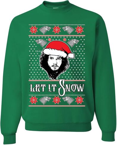 الملابس البرية المخصصة Let It Snow Ugly Christmas Sweater Crewneck Sweatshirt in Kuwait