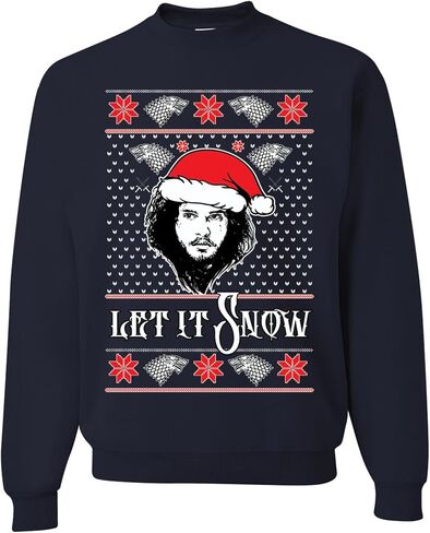 الملابس البرية المخصصة Let It Snow Ugly Christmas Sweater Crewneck Sweatshirt in Kuwait