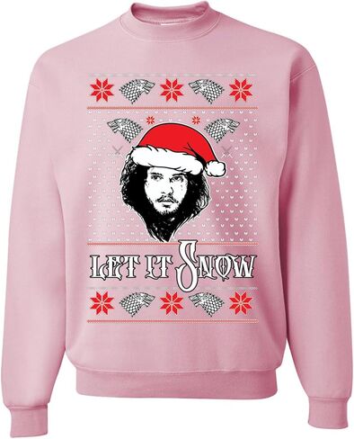 الملابس البرية المخصصة Let It Snow Ugly Christmas Sweater Crewneck Sweatshirt in Kuwait