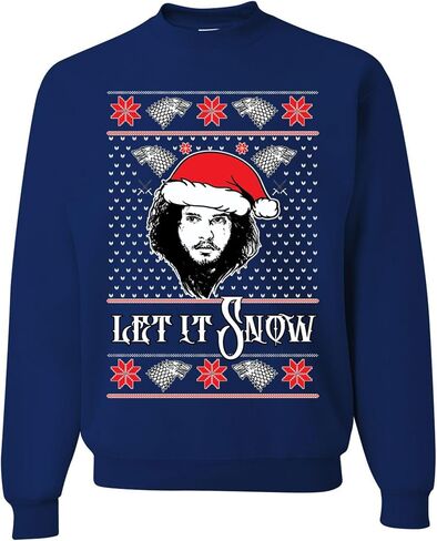 الملابس البرية المخصصة Let It Snow Ugly Christmas Sweater Crewneck Sweatshirt in Kuwait