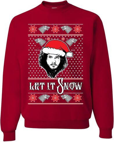 الملابس البرية المخصصة Let It Snow Ugly Christmas Sweater Crewneck Sweatshirt in Kuwait
