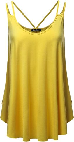 SSOULM Women's Loose Fit Flowy V Neck Sexy Pleated Cami Tank Top with Plus Size in Saudi Arabia