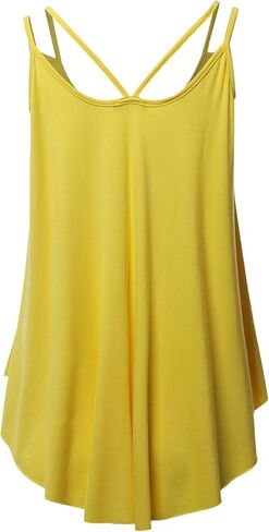 SSOULM Women's Loose Fit Flowy V Neck Sexy Pleated Cami Tank Top with Plus Size in Saudi Arabia