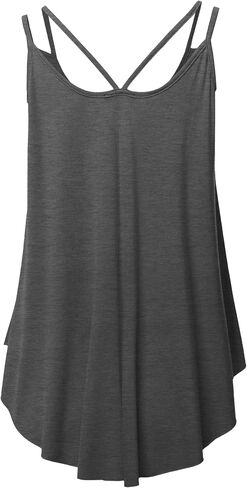 SSOULM Women's Loose Fit Flowy V Neck Sexy Pleated Cami Tank Top with Plus Size in Saudi Arabia