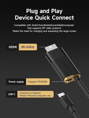 Hagibis Switch Dock for Nintendo Switch & Switch OLED, USB C to HDMI Cable Adapter with 4K@30Hz HDMI, 100W Power Delivery, Type-C to HDMI Adapter for Laptop, Tablet, SteamDeck, ROG Ally (Blue 30Hz) in Kuwait