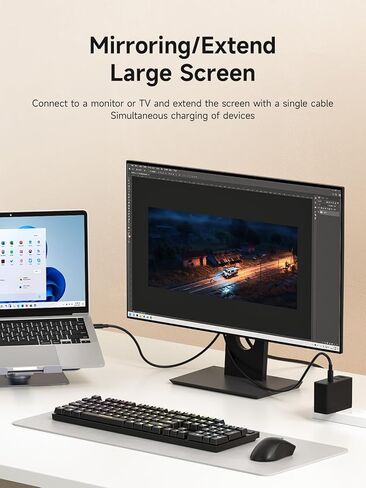 Hagibis Switch Dock for Nintendo Switch & Switch OLED, USB C to HDMI Cable Adapter with 4K@30Hz HDMI, 100W Power Delivery, Type-C to HDMI Adapter for Laptop, Tablet, SteamDeck, ROG Ally (Blue 30Hz) in Kuwait