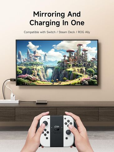 Hagibis Switch Dock for Nintendo Switch & Switch OLED, USB C to HDMI Cable Adapter with 4K@30Hz HDMI, 100W Power Delivery, Type-C to HDMI Adapter for Laptop, Tablet, SteamDeck, ROG Ally (Blue 30Hz) in Kuwait