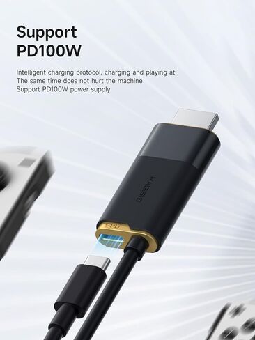 Hagibis Switch Dock for Nintendo Switch & Switch OLED, USB C to HDMI Cable Adapter with 4K@30Hz HDMI, 100W Power Delivery, Type-C to HDMI Adapter for Laptop, Tablet, SteamDeck, ROG Ally (Blue 30Hz) in Kuwait