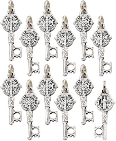 Catholica Shop Mini Silver Oxidized Medals - Mary and Patron Saints - Pack of 12 units - Made in Italy in Kuwait
