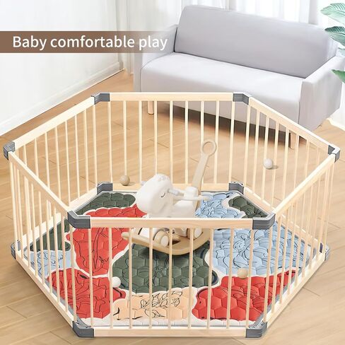 Baby Play Mat 45''x52'',Foldable Washable Baby Playpen Mat Crawling mat, No Smell Thicken One-Piece Baby Play mats for Floor, Anti- Slip Baby Mat Activity Playmats for Babies&Toddlers in Saudi Arabia