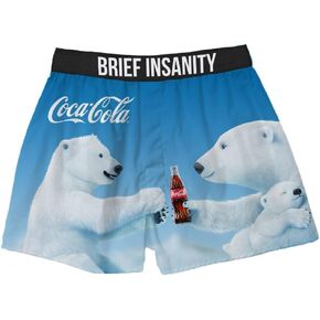 BRIEF INSANITY Coca-Cola Comfortable Fit Boxer Shorts | Coke Themed Graphic Print Boxers for Women & Men
