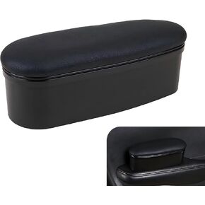 1 PC Car Door Armrest Left Elbow Pad, Adjustable Retractable Relieve Arm Pressure Soft Comfort Pad, Self-Adhesive Elbow Support with Storage Function, Universal for Most Cars (Black)