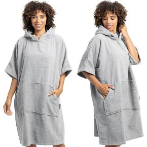 Unisex Changing Robe - Swim Poncho - Terry Cotton Hooded Surf Towel Poncho for Beach Swimming - S/M L/XL