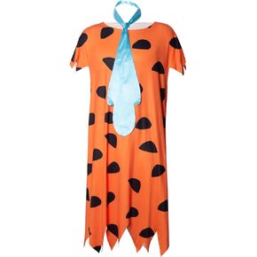 Mens Caveman Fred Costume Halloween Cosplay Stone Age Primitive Man Tunics with Tie