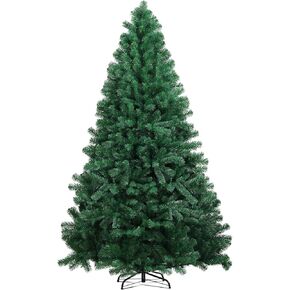 COMHOMA Artificial Green Christmas Tree, 6.5ft Xmas Pine Tree with 1000 Branch Tips, Indoor Christmas Decorations 1 Minute Christmas Tree for Home Office, Metal Foldable Stand, Easy Assembly