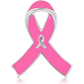 Breast Cancer Awareness Pin 925 Sterling Silver Pink Ribbon Pin Breast Cancer Awareness Ribbon Brooch For Women Men