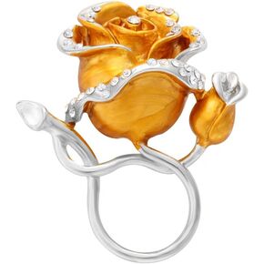 Luxury Gold Plated Enamel Rose Flower Magnetic Eyeglass Holder Clip Brooch Jewelry for Shirt