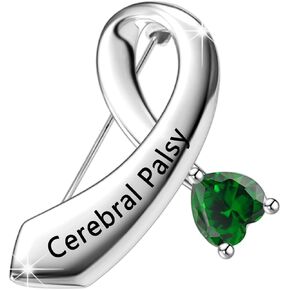 CENWA Cerebral Palsy Awareness Month Gifts Cerebral Palsy Awareness Ribbon Pin Green Ribbon Pin