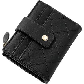 Small Wallet for Women Leather Card Holder Bifold Compact Wallets Purse With Zipper Coin Pocket