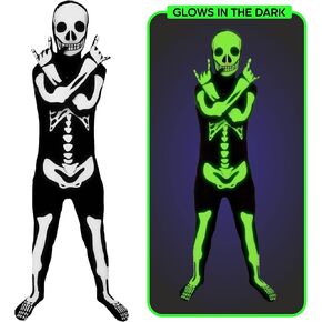 Morphsuits Skeleton Costume Kids, Black, Small