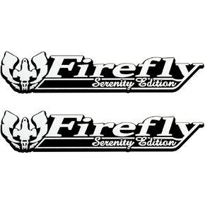2Pc Firefly Serenity Edition Emblem 3D Badge Nameplate Decal Sticker Replacement for Universal Car Truck SUV (Silver Black)