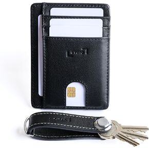 Leather RFID Blocking Slim Wallet and Key Organizer