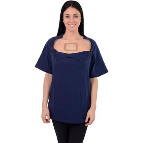 USBD Premium Port Access Chemo Tshirt Recovery Dual Access Tee Side Open Shirt