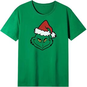 Men‘s Holiday Shirts Short Sleeve T-Shirt Chirstmas Tee Tops for Holiday Party Tee Casual Short Sleeve Xmas T Shirt