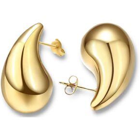 Chunky Tear Drop Earrings for Women in Yellow gold Plated