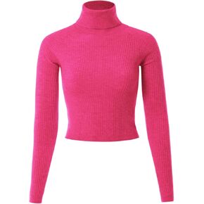 MixMatchy Women's Ribbed Turtle Neck Crop Top
