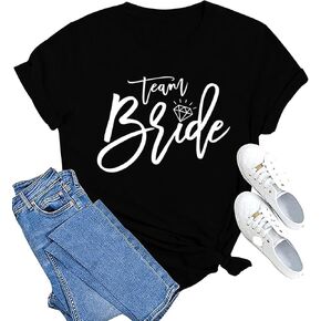 MAIHUN Womens Bride Shirt Team Bride Bridesmaid Tshirt Bachelorette Party Tee Top in Kuwait