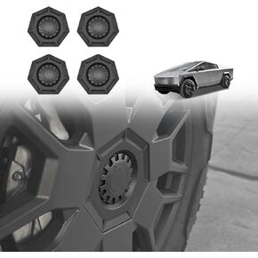 BestEvMod 4PCS Full Coverage Wheel Center Hub Caps Cover Compatible with Tesla Cybertruck 2024+ Accessories Wheel Caps Removable Hub Center ABS Caps Easy to Install Fit All Terrain Tires ONLY