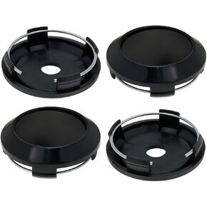 64mm Wheel Center Caps Rim Hub Center Covers Replacement 61mm Lug to Lug (Black) - 4Pcs
