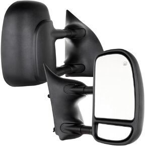 Perfit Zone Towing Mirrors Left & Right Side Pair For 99-07 F-250 F-350 F-450 F-550 SUPER DUTY, 00-05 Excursion MANUAL,W/O HEATED,W/O SIGNAL,BLACK LH RH Driver Passenger