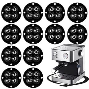 3 Set Self Adhesive Mini Caster Wheels 360 Degree Rotation Sticky Pulley Stainless Steel Universal Wheel with Bearing Roller Casters for Furniture Storage Box Moving Carton (White)