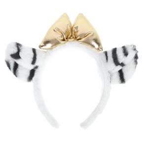 Beaupretty Tiger Headband Tiger Ear Hair Headband Jungle Animal Ear Headbands Zoo Cartoon Plush Tiger Ear Hairbands Costume Hair Hoop for Halloween White