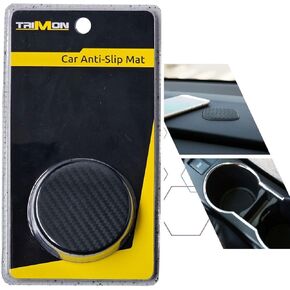 Trimon Car Cup Coasters 2 pcs 2.71 inch diameter Car Interior Accessories Black Non-Slip Recessed Car Cup Mats for Cup
