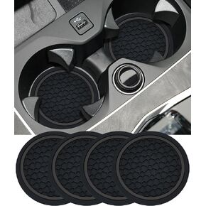 4PCS Car Coasters,Car Accessories Car Cup Coasters,Car Accessories Interior,2.75 Inch Car Coasters for Cup Holders,Universal Non-Slip Car Cup Holder Coaster for Most Vehicle Truck (Black&Green)