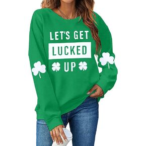 LUKYCILD St Patricks Day Sweatshirt Women Magically Delicious Sweatshirt Lucky Shamrock Clover Graphic Pullover Irish Shirt
