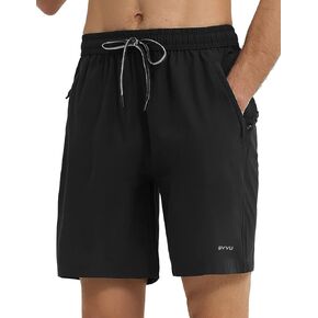 BVVU Men's Quick Dry Gym Workout Shorts with Pockets 7" Lightweight Running Athletic Shorts for Outdoor Casual