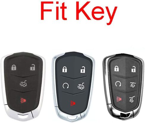 Royalfox(TM) 4 5 6 Buttons 3D Bling keyless Entry Remote Smart Key Fob case Cover for 2016 2017 2018 2019 2020 Cadillac CT6 XT5 CTS XTS SRX ATS DTS STS Accessories (Silver) in Saudi Arabia