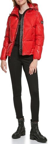 KARL LAGERFELD Women's Glossy Rain Wear Short Puffer in Saudi Arabia