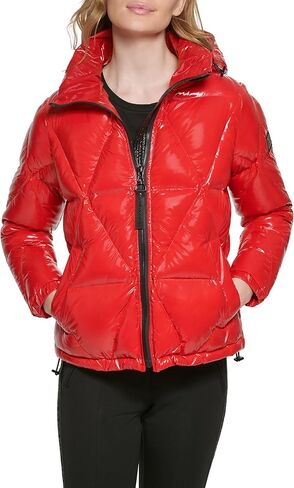 KARL LAGERFELD Women's Glossy Rain Wear Short Puffer in Saudi Arabia